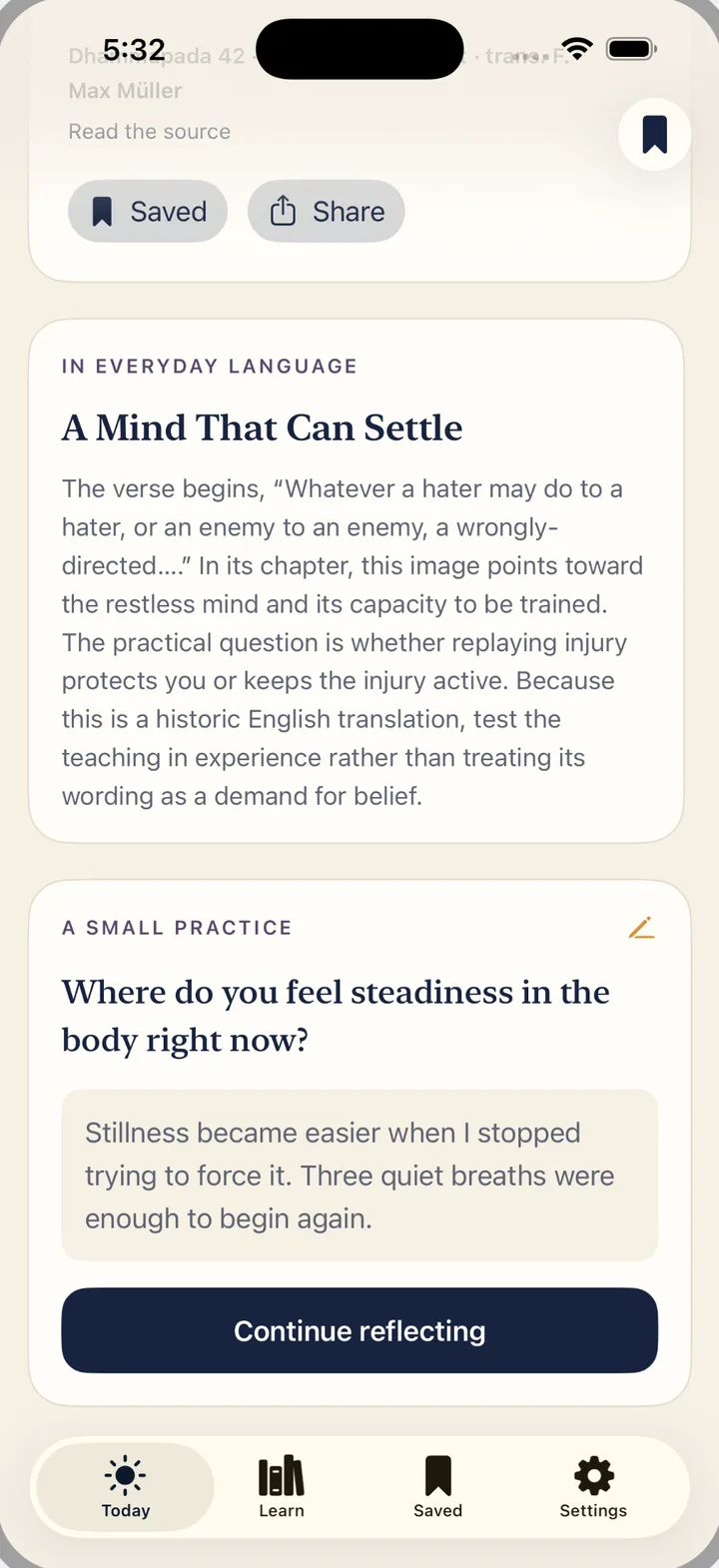 A Buddha Daily teaching explained in everyday language, with a small reflective practice underneath